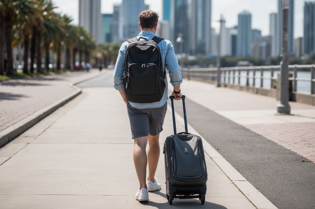 Travelers in Brisbane City