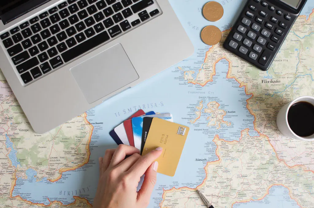 Person Comparing Credit Card